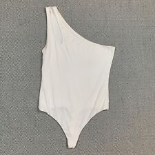 Bodysuit Lovers + Friends tamanho S branco assimétrico ajustado regata de um ombro comprar usado  Enviando para Brazil