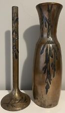 Used, Lot of 2 Heintz Arts & Crafts Sterling on Bronze Vases- 11+ Inches for sale  Shipping to South Africa