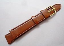 Pulseira de relógio de couro genuíno marrom 16 mm fivela de ouro masculina feminina 16 mm regular comprar usado  Enviando para Brazil