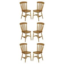 SUITE OF SIX HAND CARVED ENGLISH OAK WINSOR STYLE COUNTRY HOUSE DINING CHAIRS 6 for sale  Shipping to South Africa