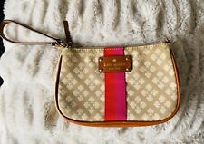 Kate Spade NY small clutch/wristlet zipper classic canvas Linet bag w monogram for sale  Shipping to South Africa