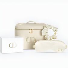 Christian DIOR Set of Vanity Bag, Cotton case, Eye Mask, Hair tie NEW for sale  Shipping to South Africa