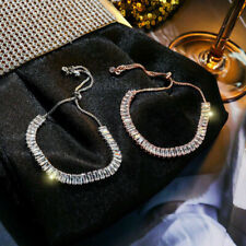 Pulseira de cristal prata 925 feminina festa de casamento joias presentes ajustável comprar usado  Enviando para Brazil