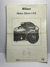 Brochure/Brochure/Notice/Manual - NIKON AI Nikkor MF 28mm f/2.8 EN/FR/DE/ES for sale  Shipping to South Africa