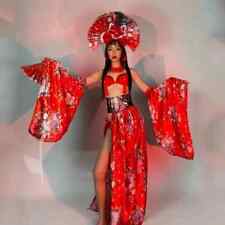 Fantasias sexy femininas quimono vermelho japonês performance palco 2024 comprar usado  Enviando para Brazil