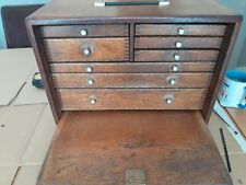 Vintage Union Engineers tool makers wood Cabinet Chest Box 8 Drawers 2 keys VGC, used for sale  Shipping to South Africa