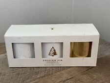 Juego de 3 piezas de velas aromáticas de abeto Thymes Frasier en caja cada vela 3 oz oro blanco, usado segunda mano  Embacar hacia Argentina