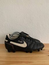 Botines de fútbol Nike Tiempo R10 Ronaldinho FG cuero negro RAROS EE. UU. 9,5 segunda mano  Embacar hacia Mexico