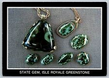 Postcard Michigan State Gem, Isle Royale Greenstone, Chlorastrolite for sale  Shipping to South Africa