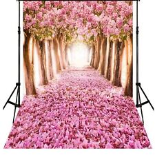 Vinyl Photo Backdrop Photography Background Video Studio Pink Flower Road 5x7ft for sale  Shipping to South Africa