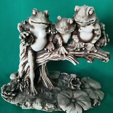 Frogs Lounging on Tree Stump- 6 inches tall, used for sale  Shipping to South Africa