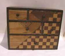 Vintage Japanese Miniature Inlaid Wooden Chest of Drawers, used for sale  KINGSBRIDGE
