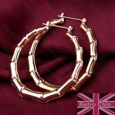 gold bamboo earrings for sale  CHESTERFIELD