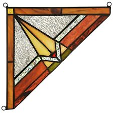 Panel de ventana de esquina de vidrieras estilo Mission Tiffany 8" decoración del hogar segunda mano  Embacar hacia Argentina