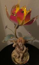 Hermosa lámpara de flores de ángel y loto 18""x12"" usada por favor lee la descripción  segunda mano  Embacar hacia Mexico