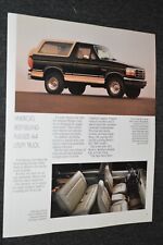 1992 FORD BRONCO EDDIE BAUER ORIGINAL DEALER ADVERTISEMENT PRINT AD 92 for sale  Shipping to South Africa
