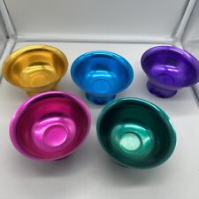 Juego de 5 platos de helado Sherbert de aluminio anodizado vintage de colores segunda mano  Embacar hacia Argentina