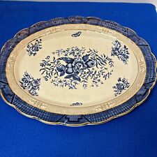 Vintage Booths Real Old Willow Blue Transferware Oval Platter Pre 1944 Mark for sale  Shipping to Canada