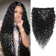 Used, Clip In Hair Extensions Human Hair Water Wave Clip In 8 Pcs/Set Brazilian Remy for sale  Shipping to South Africa