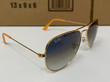 Pre-Owned Ray Ban RB3025 001/3F Sunglasses Aviator Gold/ Light Blue Gradient, used for sale  Shipping to South Africa