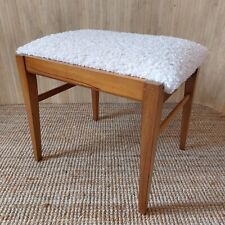 Fab Vintage Retro MCM  Dressing Table Piano Stool Blush Cream Boucle Wooden Legs, used for sale  Shipping to South Africa