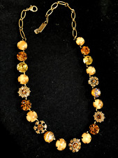 Usado, Colar em mosaico flor Mariana - Sombra dourada/topázio esfumaçado cristais Swarovski comprar usado  Enviando para Brazil