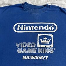 Camiseta promocional vintage anos 80 Nintendo videogame King Milwaukee azul logotipo GG rara comprar usado  Enviando para Brazil