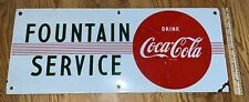 Vintage Original Coca Cola Coke Fountain Service Porcelain Sign Advertising for sale  Shipping to South Africa