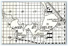 c1940's Lakeview Park Helen The Island Map St. Helen MI RPPC Photo Postcard for sale  Shipping to South Africa