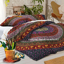 Indien Bedding Set Blue Ombre King Duvet Quilt Cover Mandala Hippie Gypsy Set for sale  Shipping to South Africa