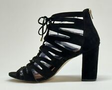 Madden Girl Banerrr Black Gladiator Lace Up Peep Toe Zip Up Heels Sandals Sz 8.5 for sale  Shipping to South Africa