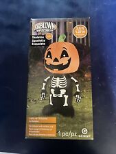 Esqueleto de abóbora Gemmy Halloween inflável soprado a ar 3,5 pés na caixa. comprar usado  Enviando para Brazil