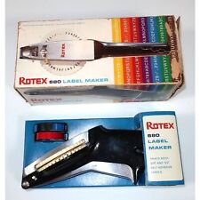 VINTAGE ROTEX 680 FABRICANTE DE ETIQUETAS CROMADO Caixa de Fita e Extras Avery Chartpak 3/8 1/2 comprar usado  Enviando para Brazil