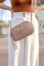 Usado, Mini bolsa tiracolo acolchoada Marmont “Gucci GG” marrom corrente comprar usado  Enviando para Brazil
