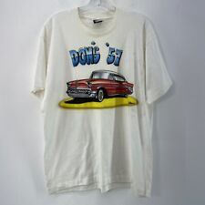 Camiseta masculina vintage anos 80 estrelas tela branca Don's 1957 Chevy carro clássico GG comprar usado  Enviando para Brazil