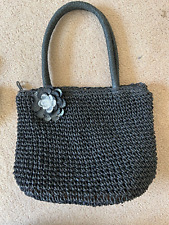 Black handbag raffia for sale  WESTERHAM