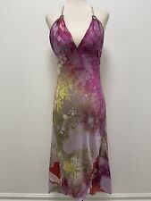 Just Cavalli By Roberto Cavalli Pink Abstract Silk Halter Dress  IT42, US6 for sale  Shipping to South Africa