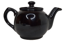 Tetera pequeña de cerámica negra con tapa taza individual hervidor de agua caliente segunda mano  Embacar hacia Argentina