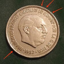 moneda 5 pesetas Franco  1957, Estrella 75 Error Acuñación. segunda mano  Embacar hacia Argentina