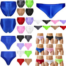 Men's Silky Glossy Underwear Sissy Panties Bikini Thongs Oily Lingerie Briefs for sale  Shipping to South Africa