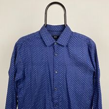 Camisa Hugo Boss masculina manga longa azul média algodão comprar usado  Enviando para Brazil