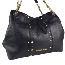 Usado, Bolsa de ombro Michael Kors jet set cravejada couro preto pebbled hobo alça corrente comprar usado  Enviando para Brazil