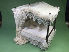 Serena Johnson Ivory Dressed Canopy Bed Artisan 1:12 Miniatures for sale  Shipping to South Africa