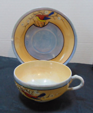 Used, Vtg. Lusterware Cup and Saucer Handpainted Japan Colorful Bird on Flowering Tree for sale  Shipping to South Africa