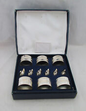 SET OF 6 PLATED NAPKIN RINGS & 6 PLATED SWAN NAME HOLDERS & BLANK CARDS, BOXED for sale  Shipping to South Africa