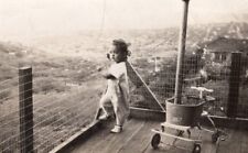 Usado, USA? Toddler Child Quadricycle Toy on Balcony old Snapshot Photo 1930's segunda mano  Embacar hacia Argentina