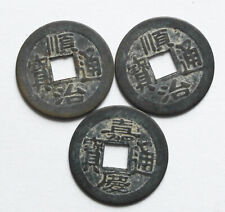 3 moedas de bronze chinesas antigas genuínas - Feng Shui dinheiro da sorte comprar usado  Enviando para Brazil