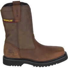 Usado, Botas masculinas Caterpillar Wellington tamanho 12 W biqueira de aço trabalho marrom puxar gato comprar usado  Enviando para Brazil