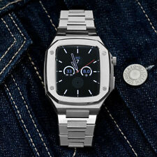 Usado, Kit mod pulseira de aço inoxidável + estojo para Apple Watch 9 8 7 45mm iWatch Royal Oak comprar usado  Enviando para Brazil