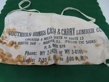 VTG Southern Homes Cash & Carry Lumber Roofing Nail Tool Belt Apron Muslin Tie for sale  Shipping to South Africa